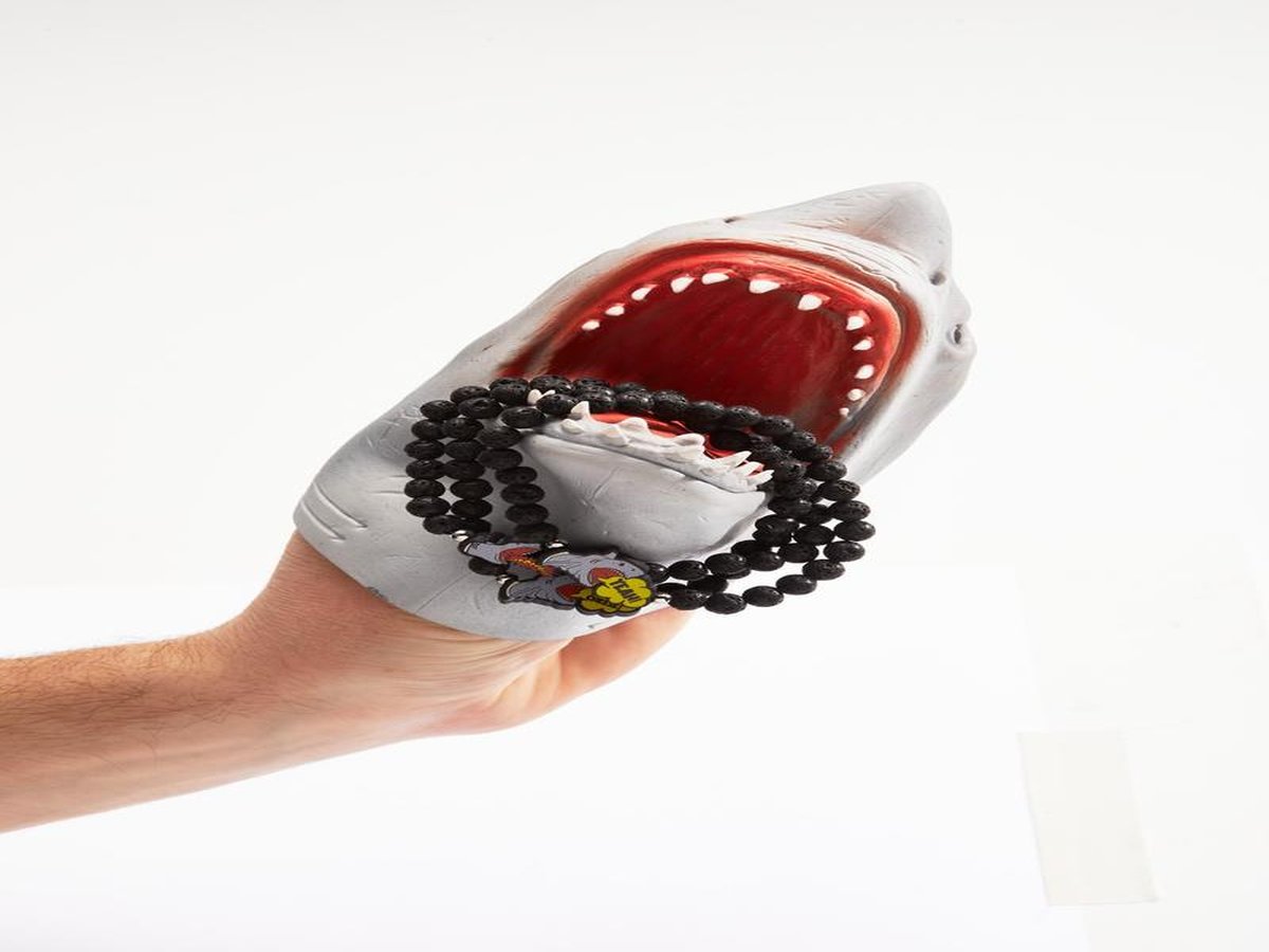 Yeah single Shark puppet Lava Rock bracelet