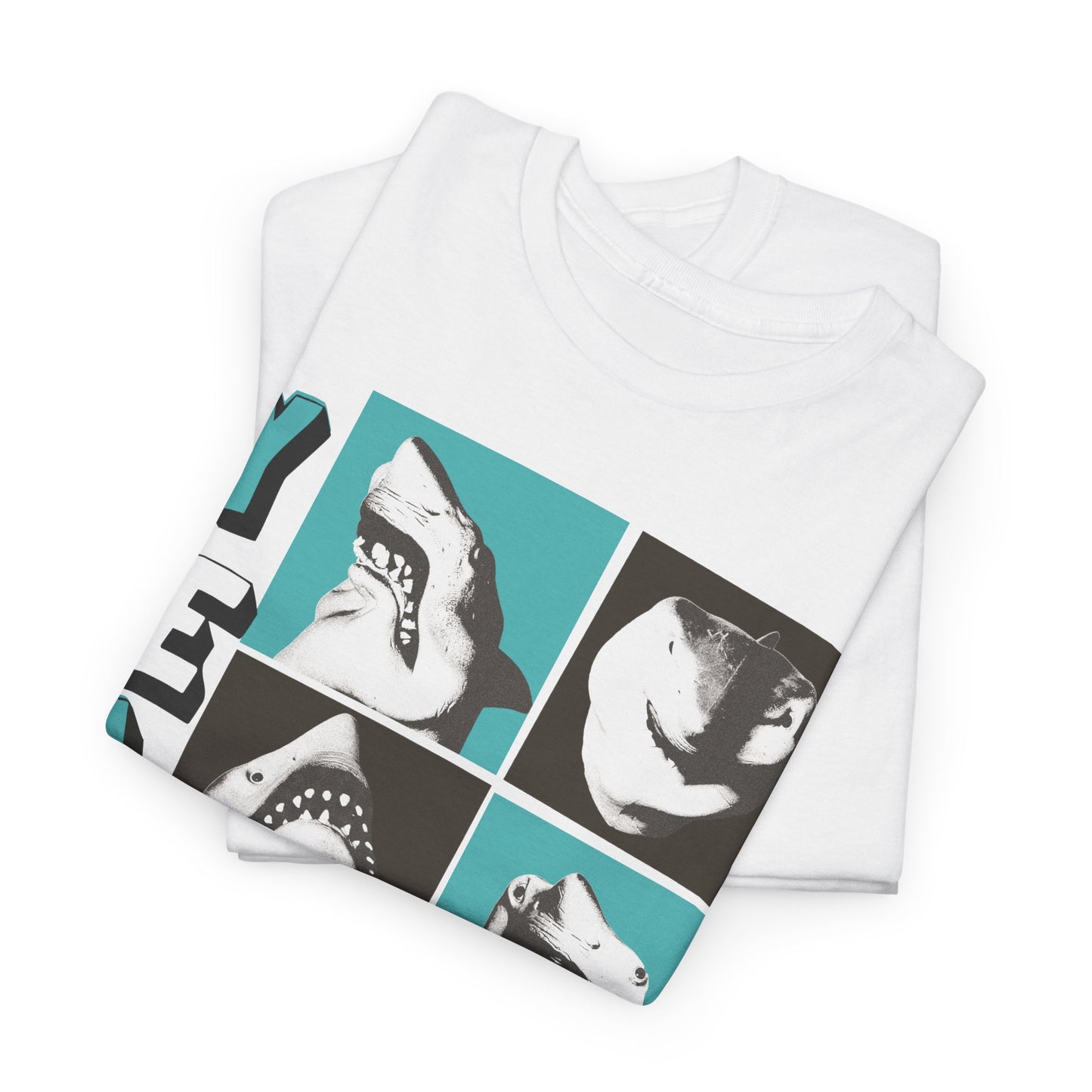 Official Shark Puppet Multi face Summer Tee