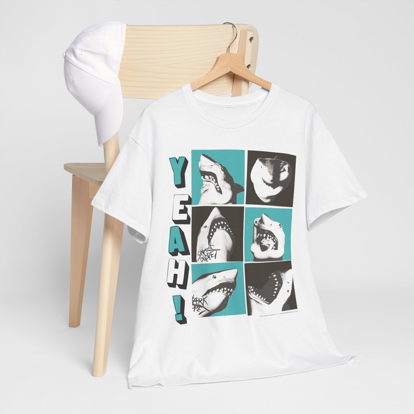 Official Shark Puppet Multi face Summer Tee