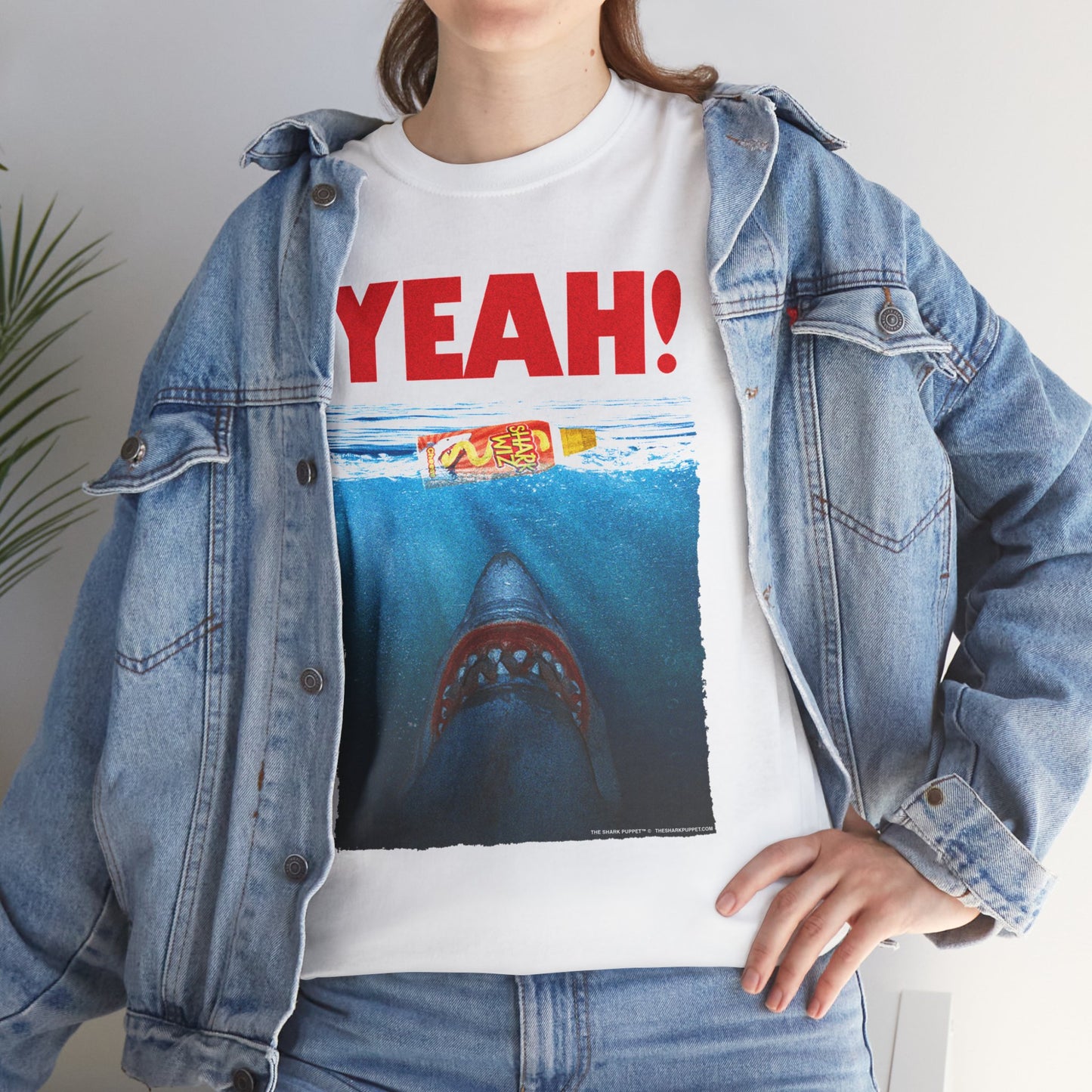 The Shark Puppet - Yeah! Jaws Parody - Unisex Heavy Cotton Tee