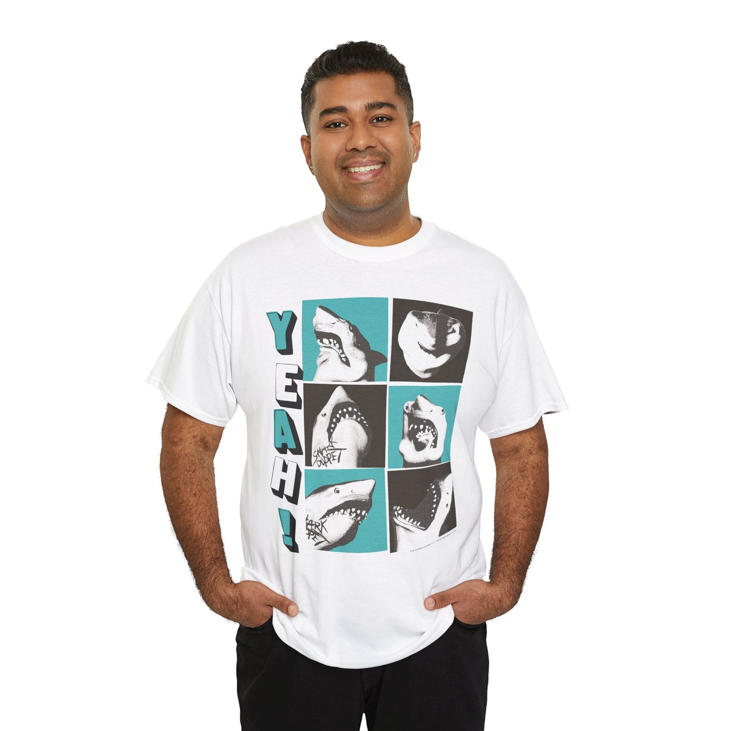 Official Shark Puppet Multi face Summer Tee