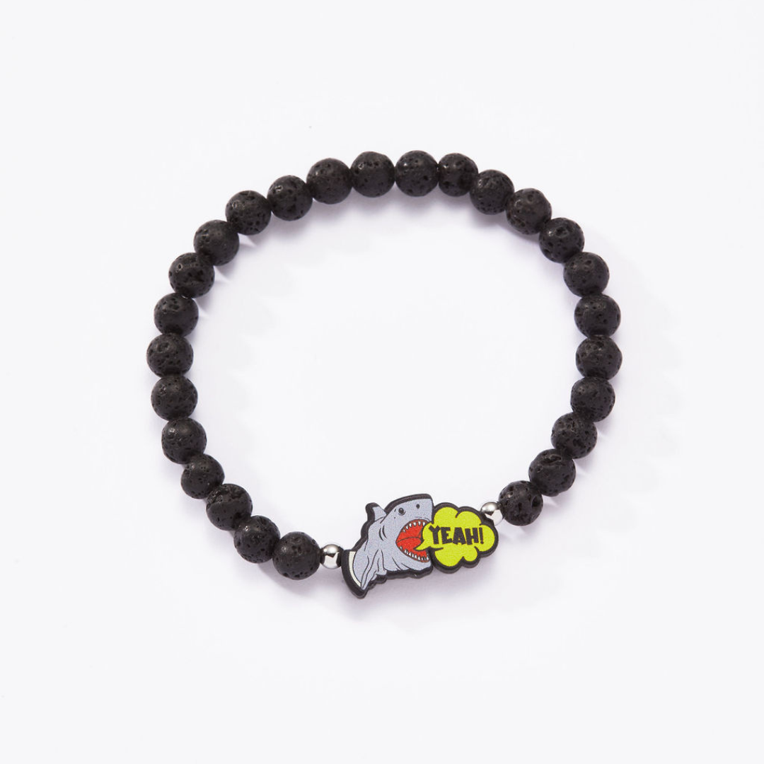 Yeah single Shark puppet Lava Rock bracelet
