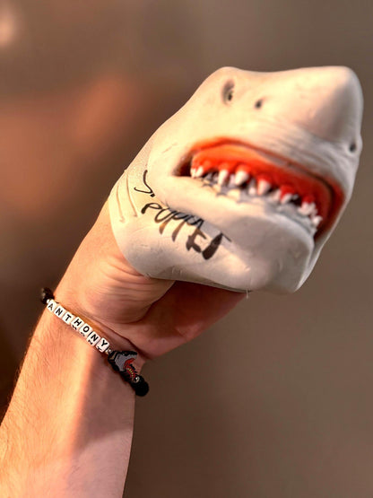 Official Shark Puppet BUILD YOUR OWN Lava rock bracelet
